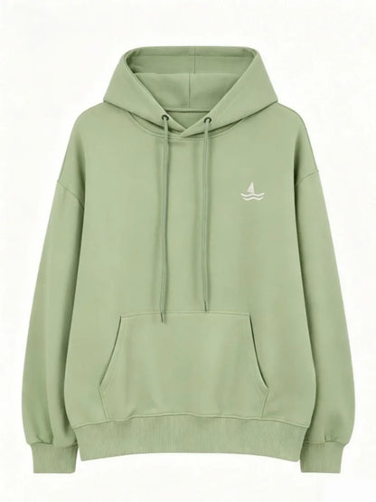 Sweat à capuche oversize brodé unisexe manches longues motif animal