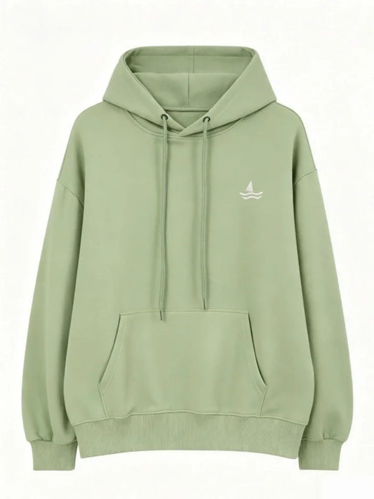 Sweat à capuche oversize brodé unisexe manches longues motif animal