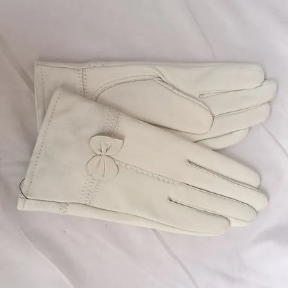 Gants cuir agneau femme avec doublure laine, cuir véritable