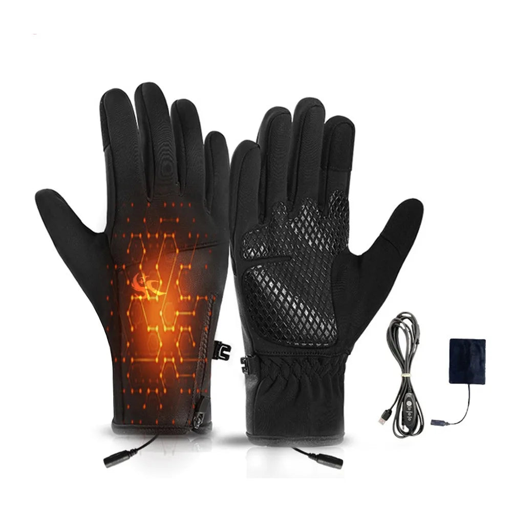 Gants chauffants batterie rechargeable homme en cuir tactiles