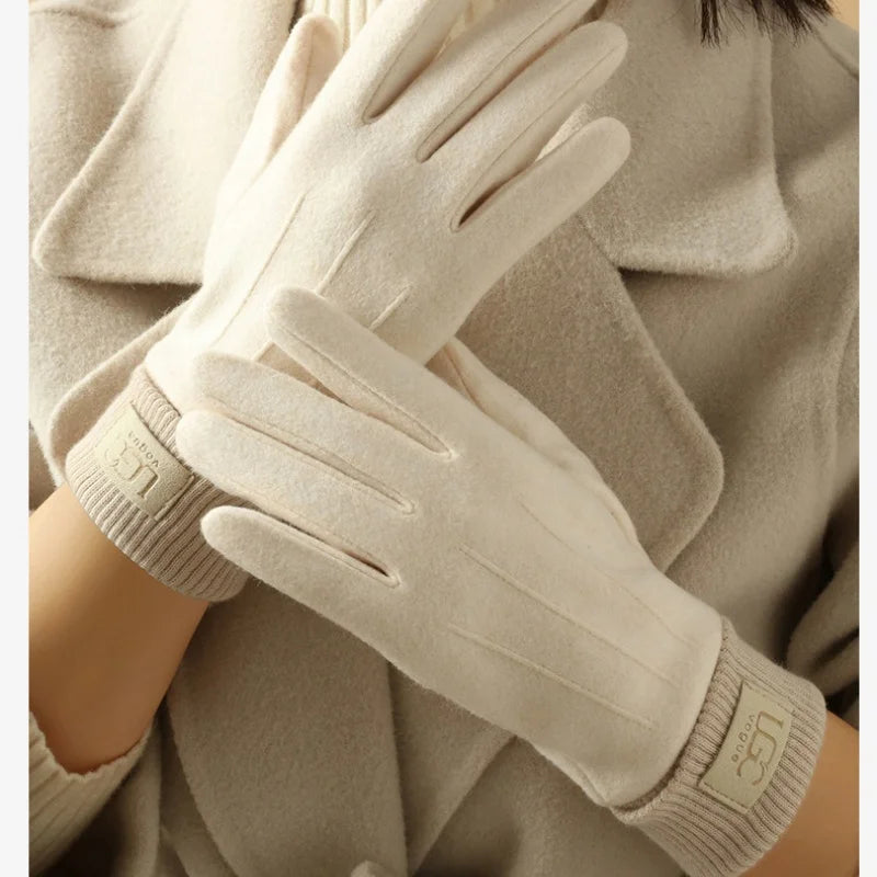 Gants hiver femme maille tactile cachemire laine doublure chaude