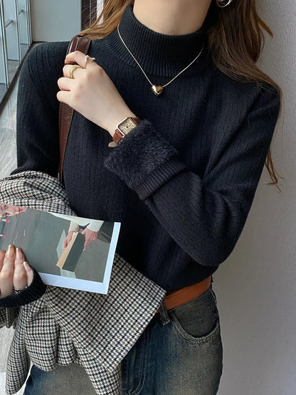 Tricot femme | Col polo, hiver, doublure thermique