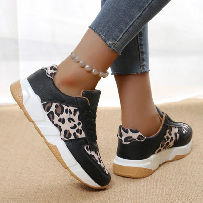 Baskets de jogging femme | Imprimé léopard, chaussures casual d'été