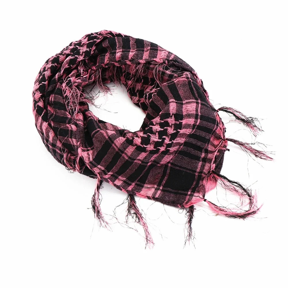 Écharpe homme femme shemagh tactique motif carreaux 100x100 cm
