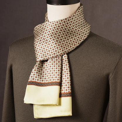 Écharpe homme soie 100% Mulberry à pois double épaisseur 160 cm
