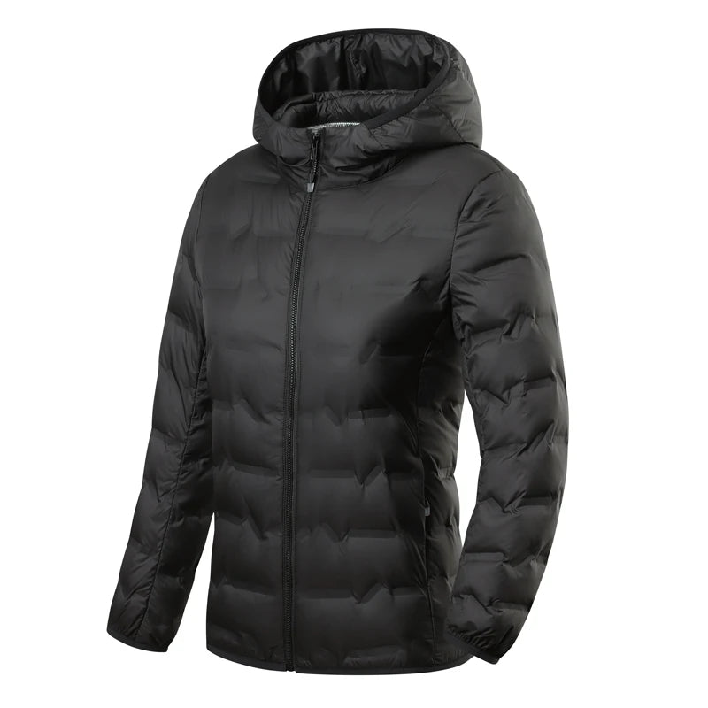 Doudoune légère femme hiver en duvet d'oie blanc, coupe vent et isolante