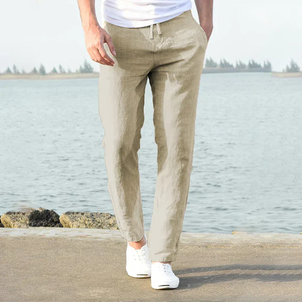 Pantalon lin homme | Coupe ample, respirant | Été