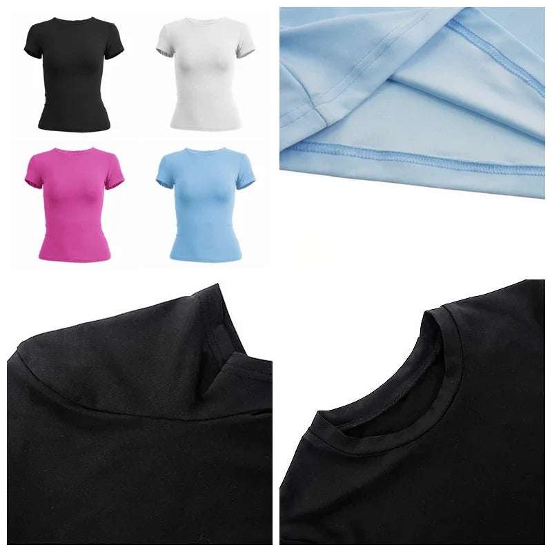T-shirt Femme | Manches Courtes, Coupe Ajustée | Y2K, Filet