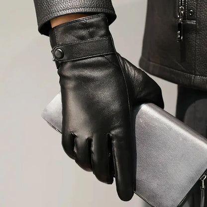 Gants hiver homme cuir peau de mouton doublure velours chaud
