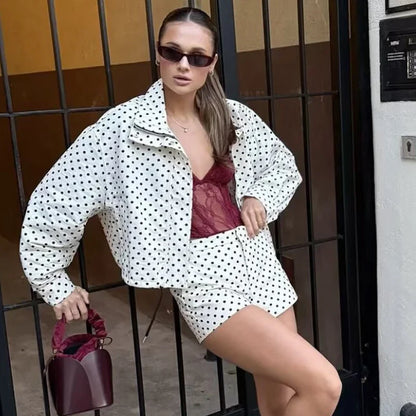 Veste de Bombarde Femme | Oversize à Pois, Manches Longues