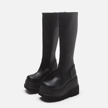Bottes Femme Hiver | Talon Haut, Semelle Épaisse, Style Gothique