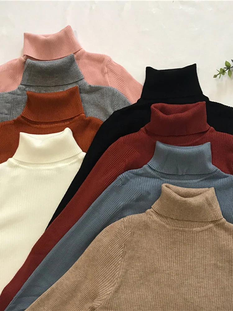 Pull femme | Col roulé, manches longues | Automne hiver