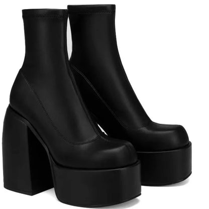 Bottes Courtes Femme | Cuir, Talon Haut, Bout Carré
