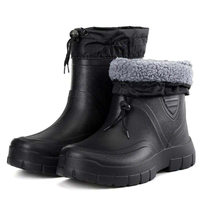 Bottes de pluie homme imperméables légères talon bas slip-on