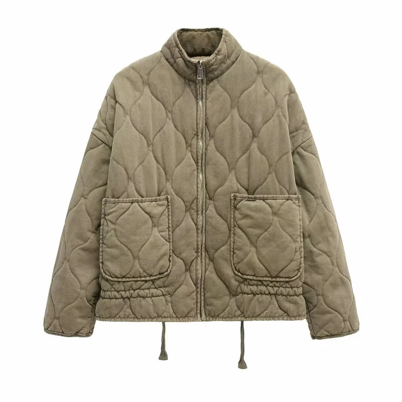 Veste de Transition Femme | Peplum Léger, Col Montant