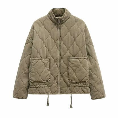 Veste de Transition Femme | Peplum Léger, Col Montant