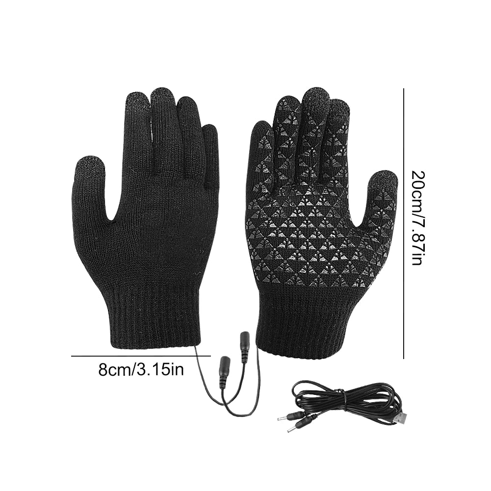 Gants chauffants USB écran tactile tricot antidérapants hiver