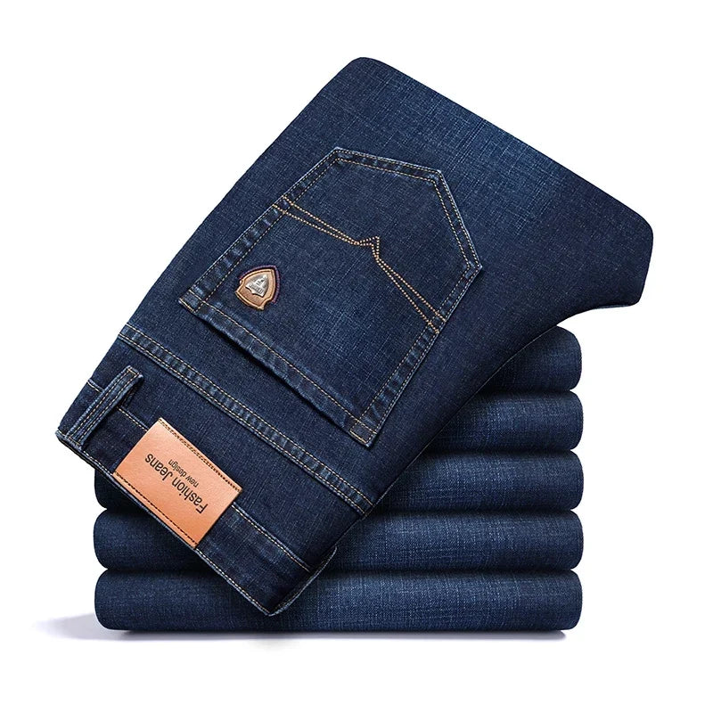Jean Classique Homme | Coupe Droite, Stretch | Bleu Noir