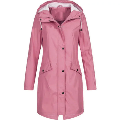 Coupe vent femme | Manteau mi-longue zippé uni automne hiver