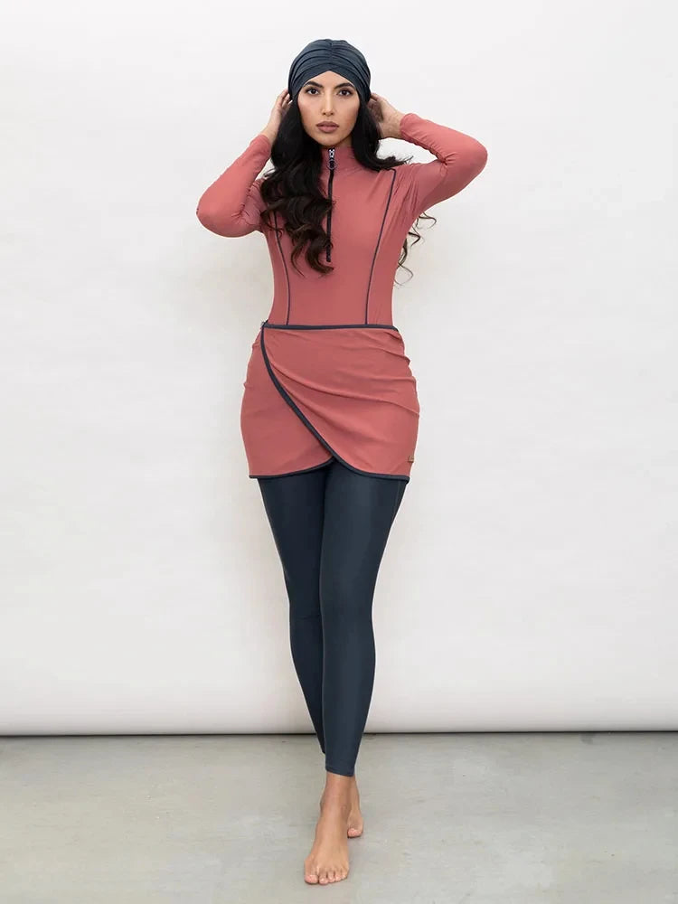 Burkini Modeste 3 Pièces - Maillot Patchwork Sportif-PARIS FEMME