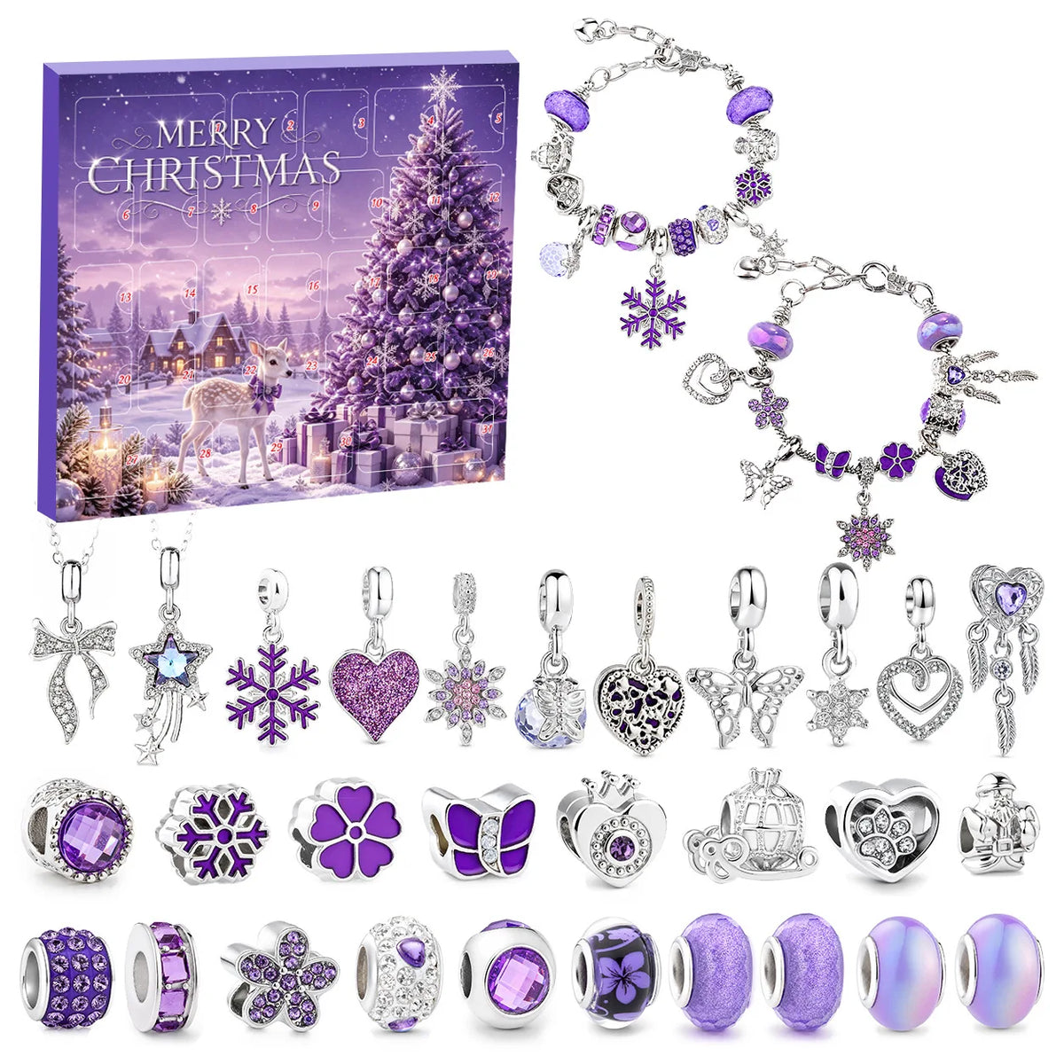 Calendrier avent bracelet charms DIY 24 jours Noël cadeau femme