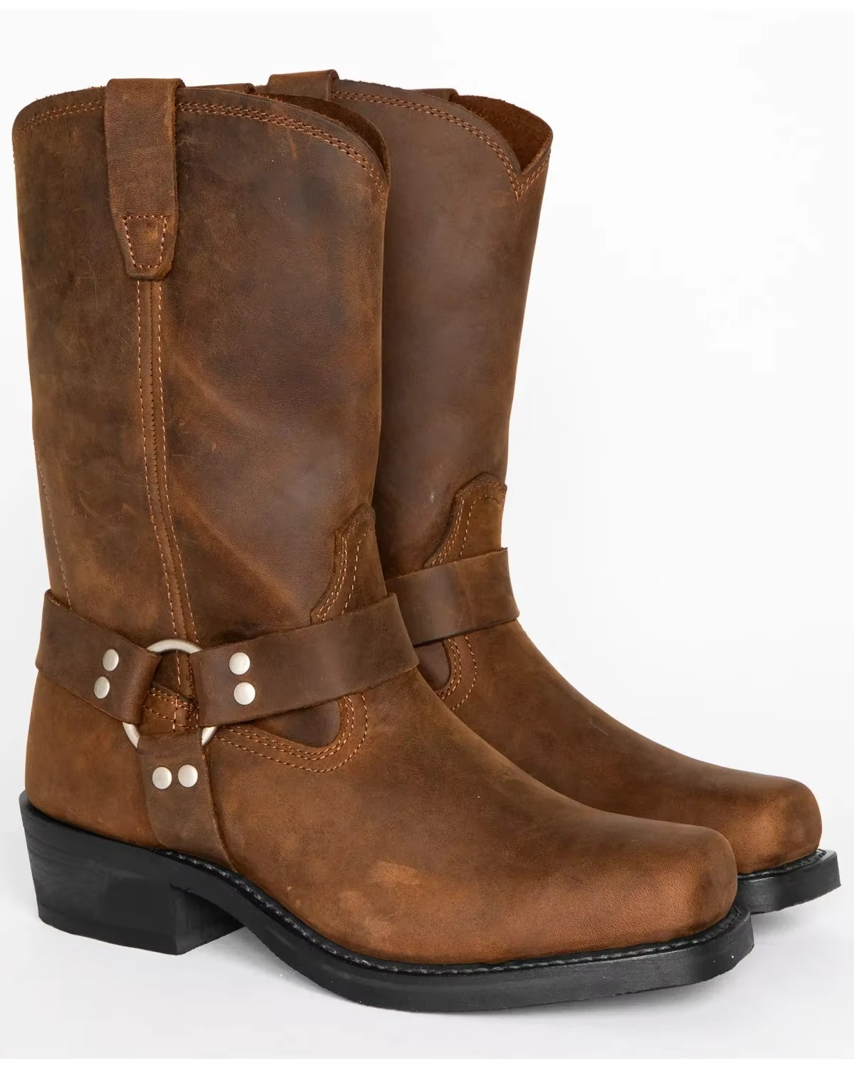 Bottes Western Homme | Cuir PU, Slip-On, Mi-Mollet