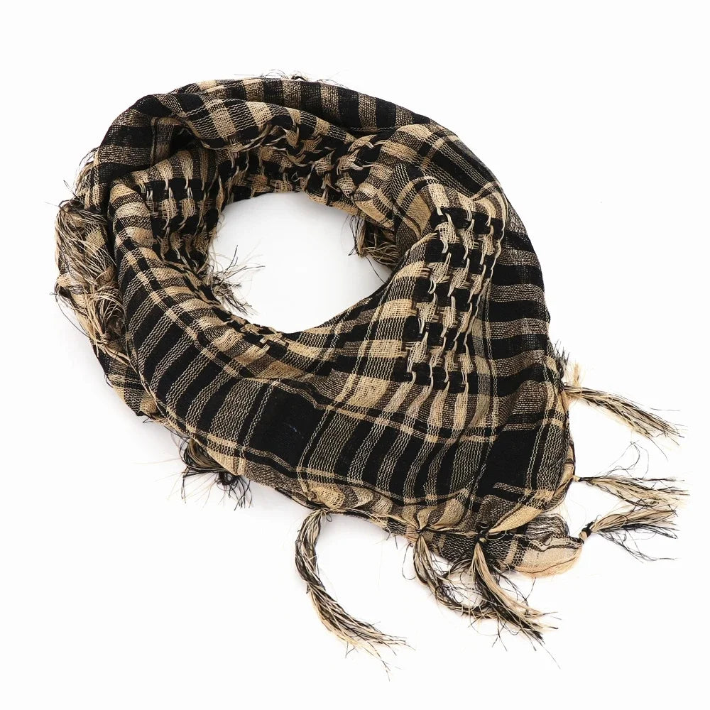 Écharpe homme femme shemagh tactique motif carreaux 100x100 cm