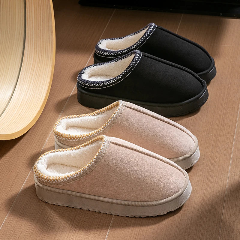 Chaussons femme doublure peluche semelle épaisse antidérapante hiver