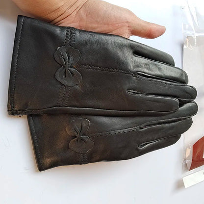 Gants cuir agneau femme avec doublure laine, cuir véritable