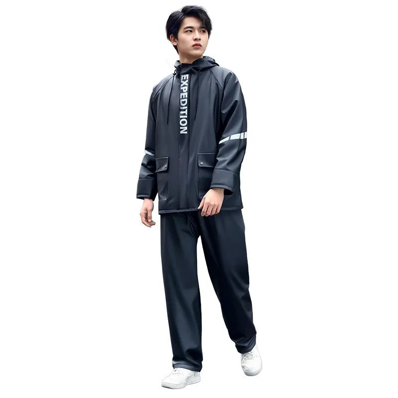 Veste de pluie avec pantalon ensemble imperméable moto, design deux pièces unisexe