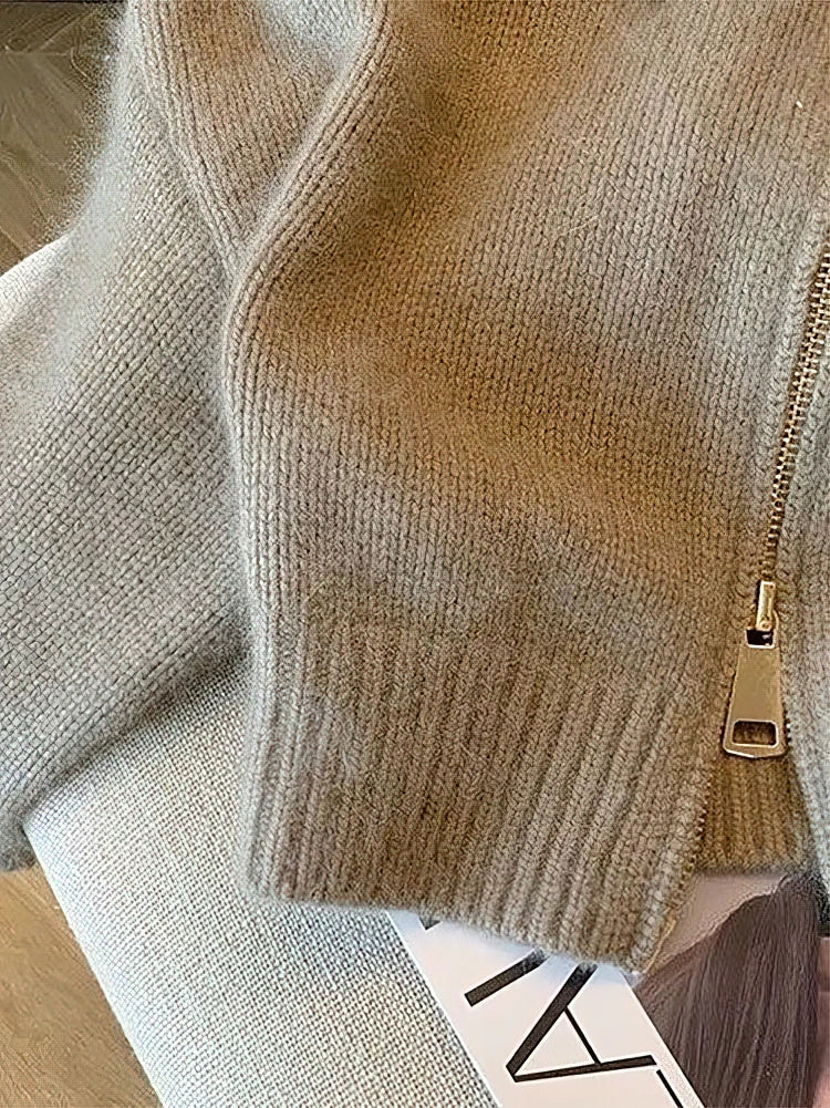Cardigan femme tricoté épais patchwork court vintage années 2000