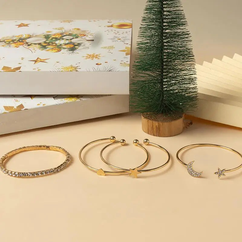 Calendrier de l avent bijoux femme 24 jours boucles collier bague