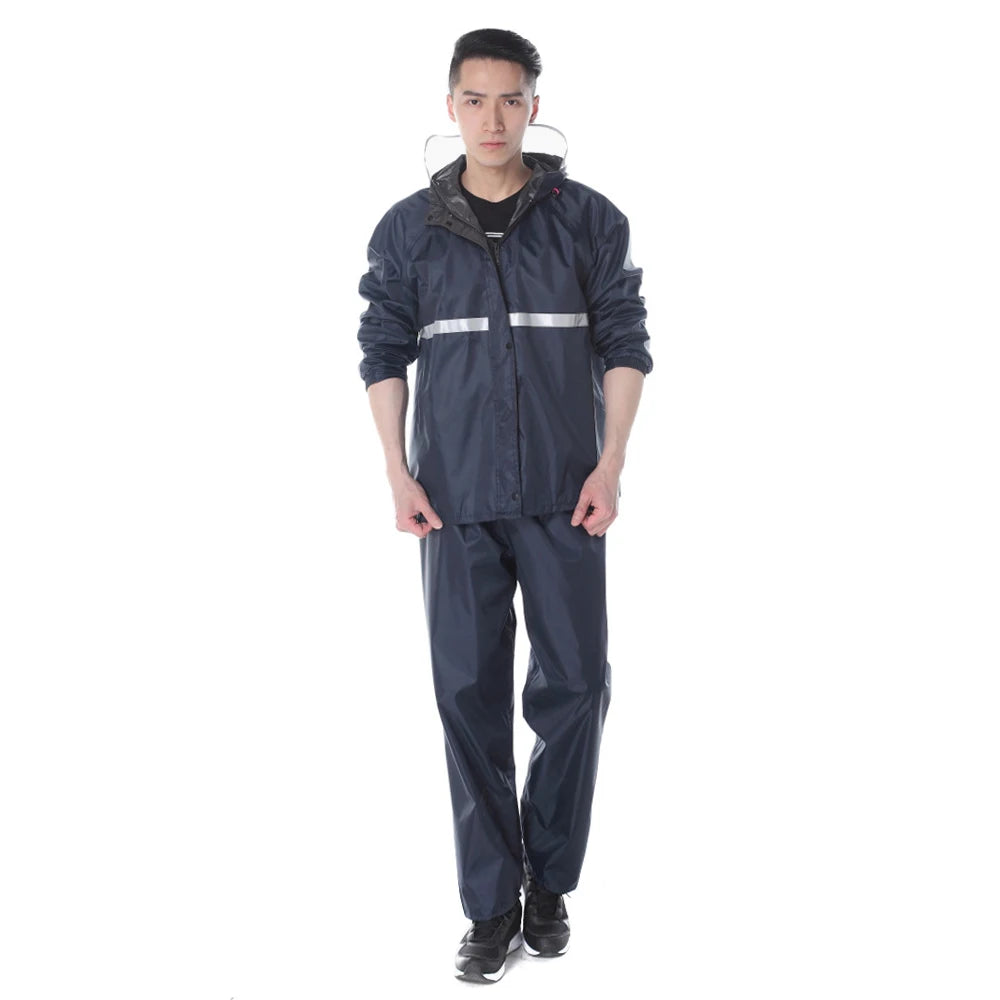 Veste de pluie femme avec pantalon, ensemble imperméable réfléchissant