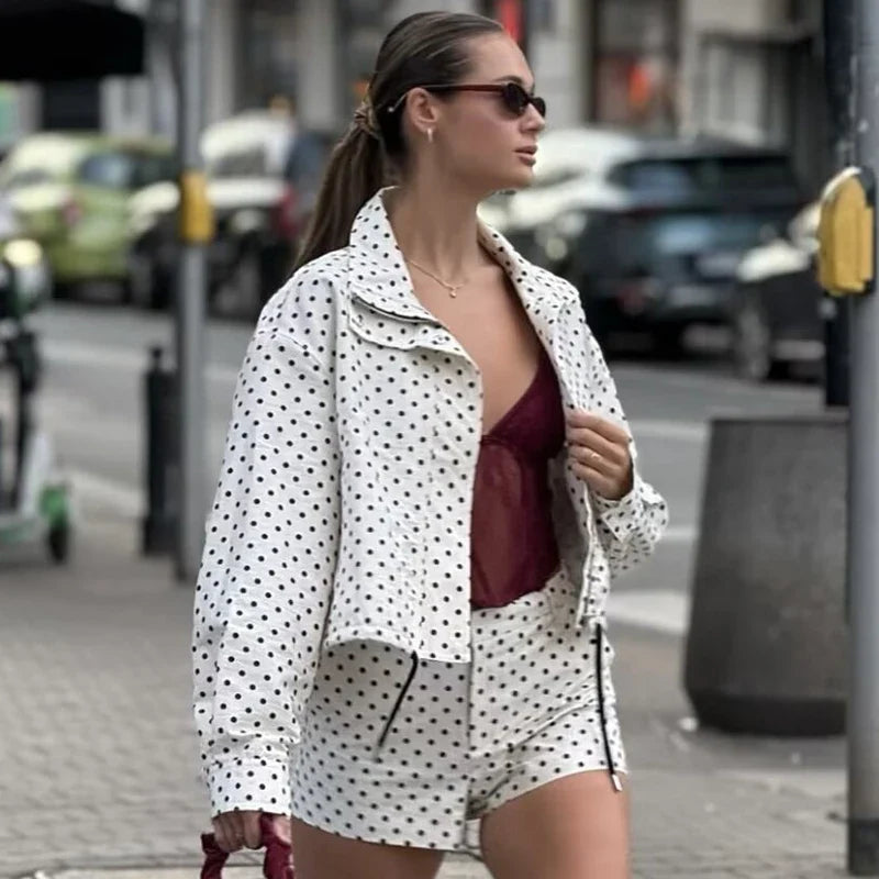 Veste de Bombarde Femme | Oversize à Pois, Manches Longues