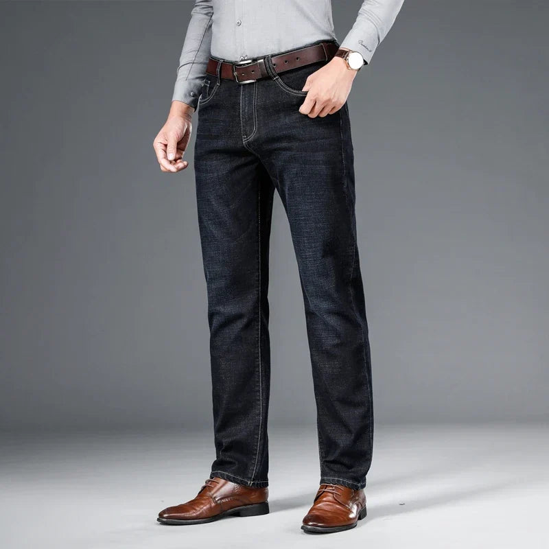 Jean Classique Homme | Coupe Droite, Stretch | Bleu Noir