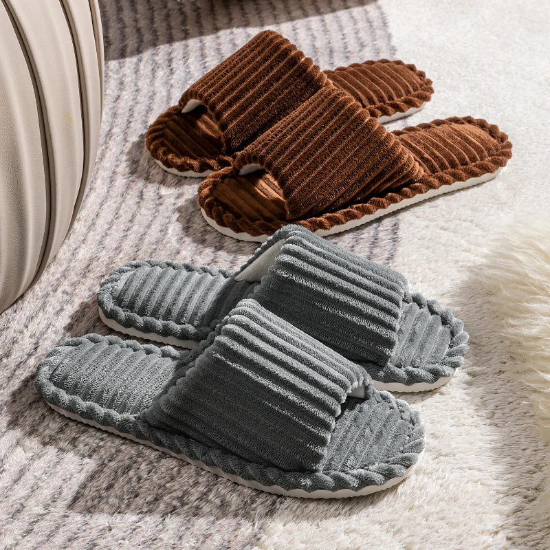 Pantoufles pour hommes ouvertes aux orteils | Automne hiver, antidérapantes, respirantes