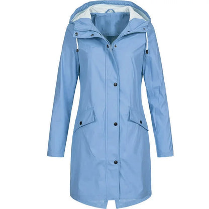 Coupe vent femme | Manteau mi-longue zippé uni automne hiver