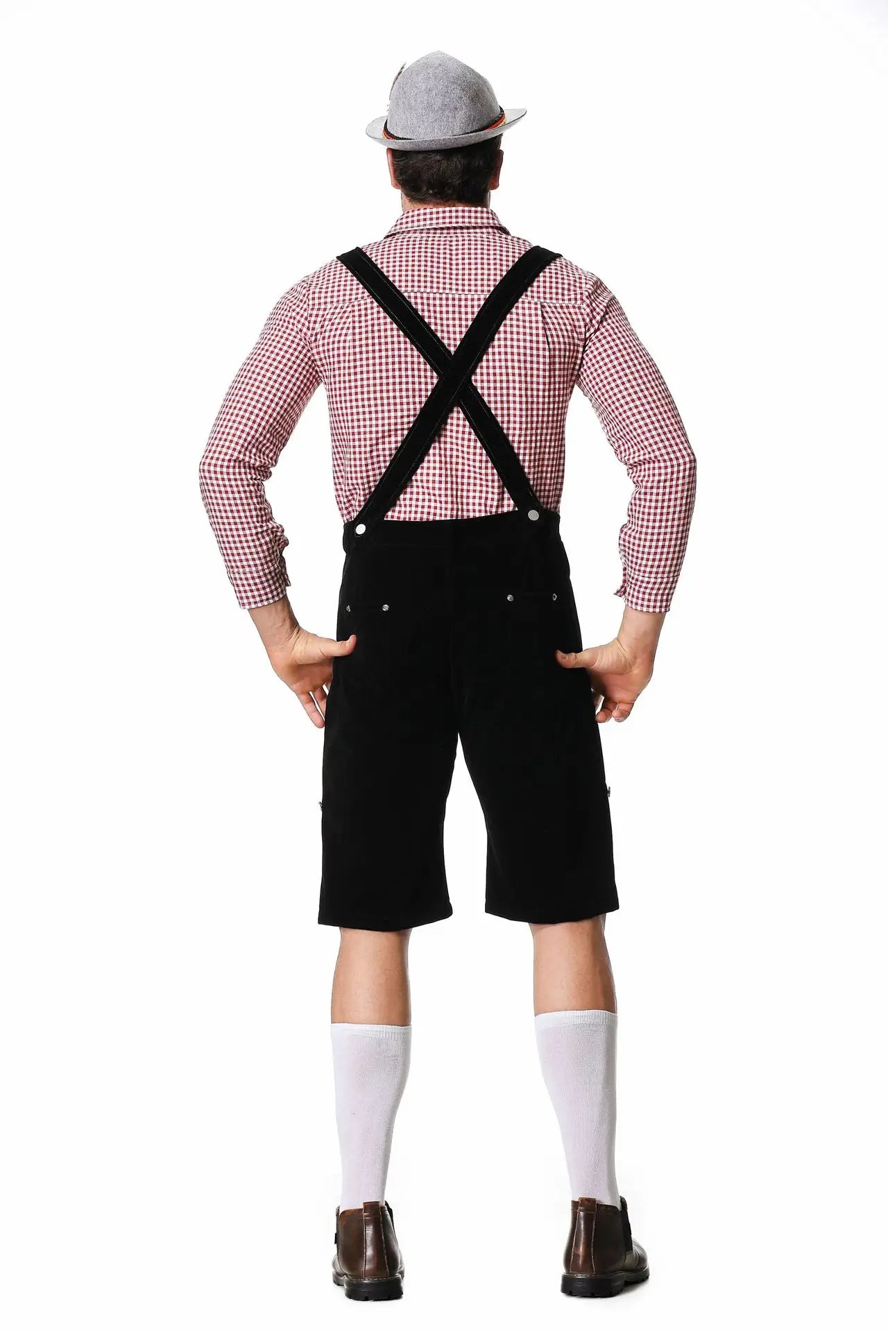 Traditionelle Herrenhose mit Hosenträgern - Leder - Bereit für das Oktoberfest