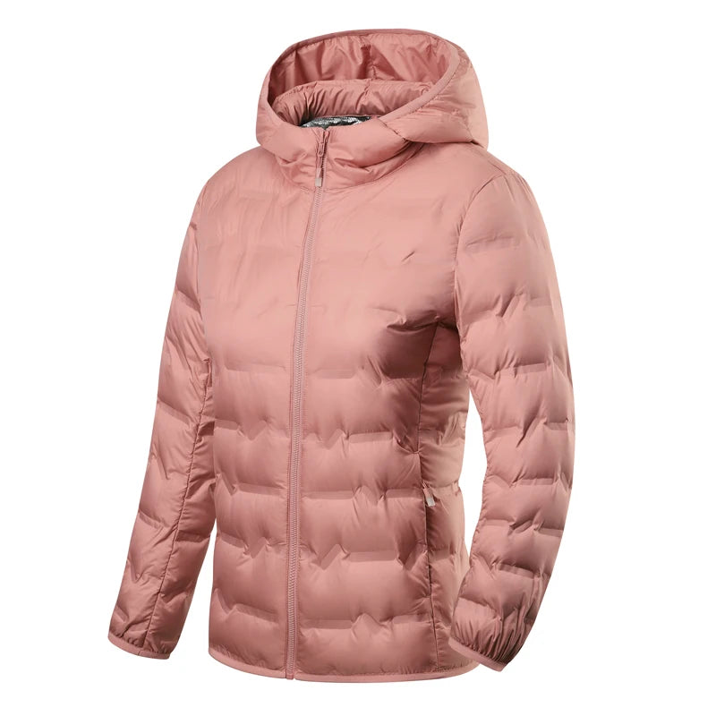 Doudoune légère femme hiver en duvet d'oie blanc, coupe vent et isolante