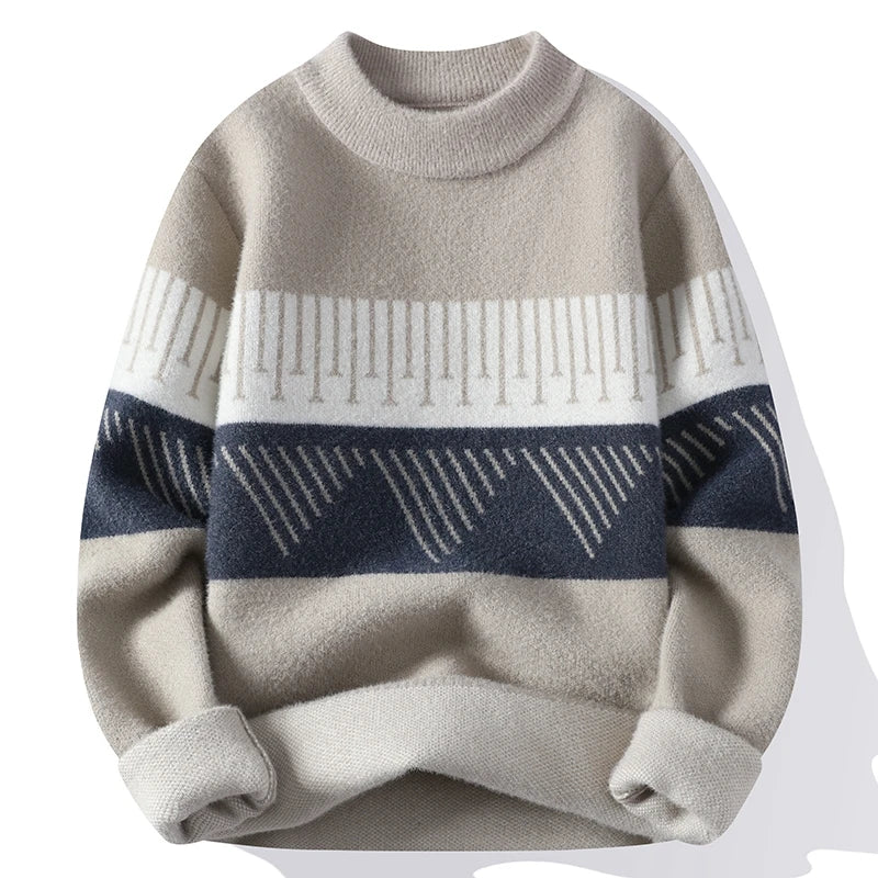 Pull de Noël homme col rond chaud automne hiver coupe décontractée