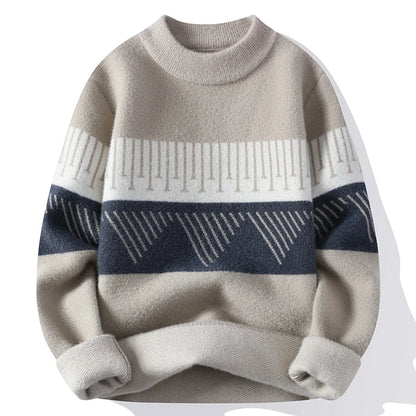 Pull de Noël homme col rond chaud automne hiver coupe décontractée