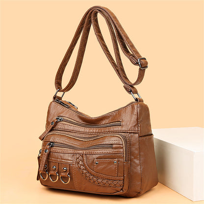 Sac à Main Vintage Cuir Femme | Isabella, Marron et Noir