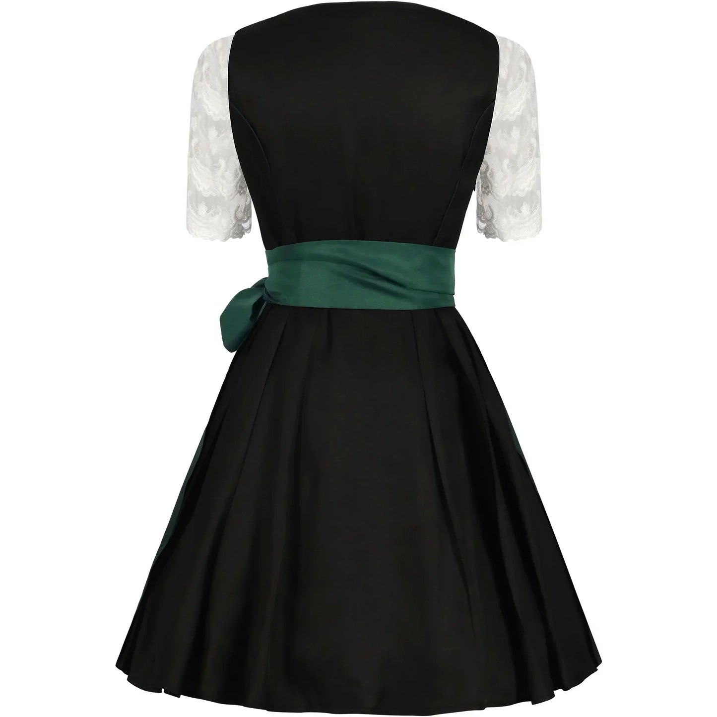 Robe Dirndl Femme - Tissu Léger - Vert & Noir - Prête pour Oktoberfest