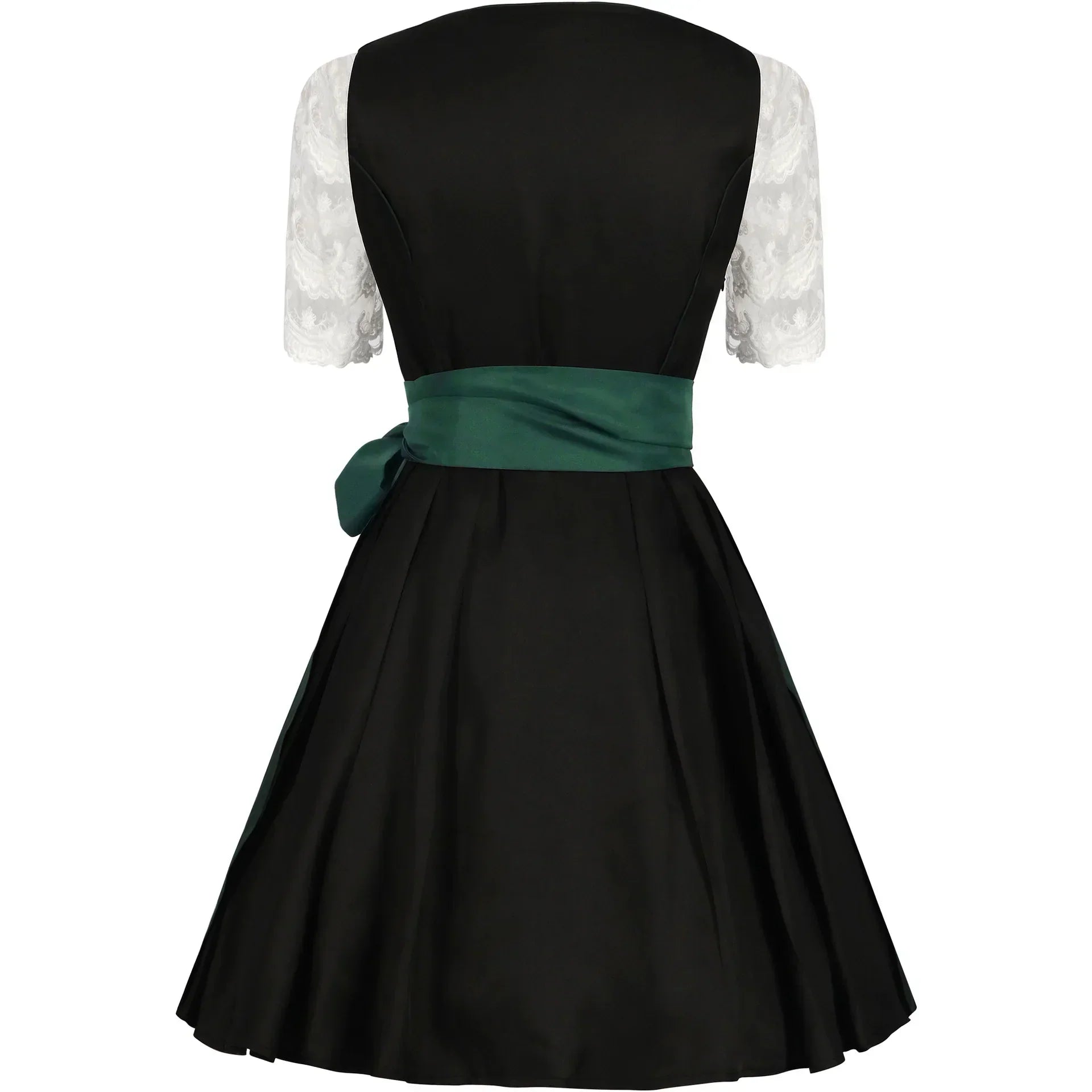 Robe Dirndl Femme - Tissu Léger - Vert & Noir - Prête pour Oktoberfest