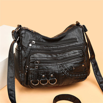 Sac à Main Vintage Cuir Femme | Isabella, Marron et Noir