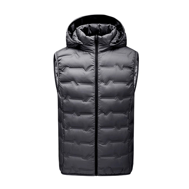 Doudoune sans manches homme imperméable avec capuche amovible, coupe vent et légère