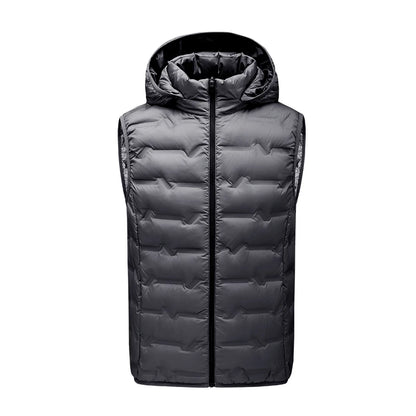 Doudoune sans manches homme imperméable avec capuche amovible, coupe vent et légère