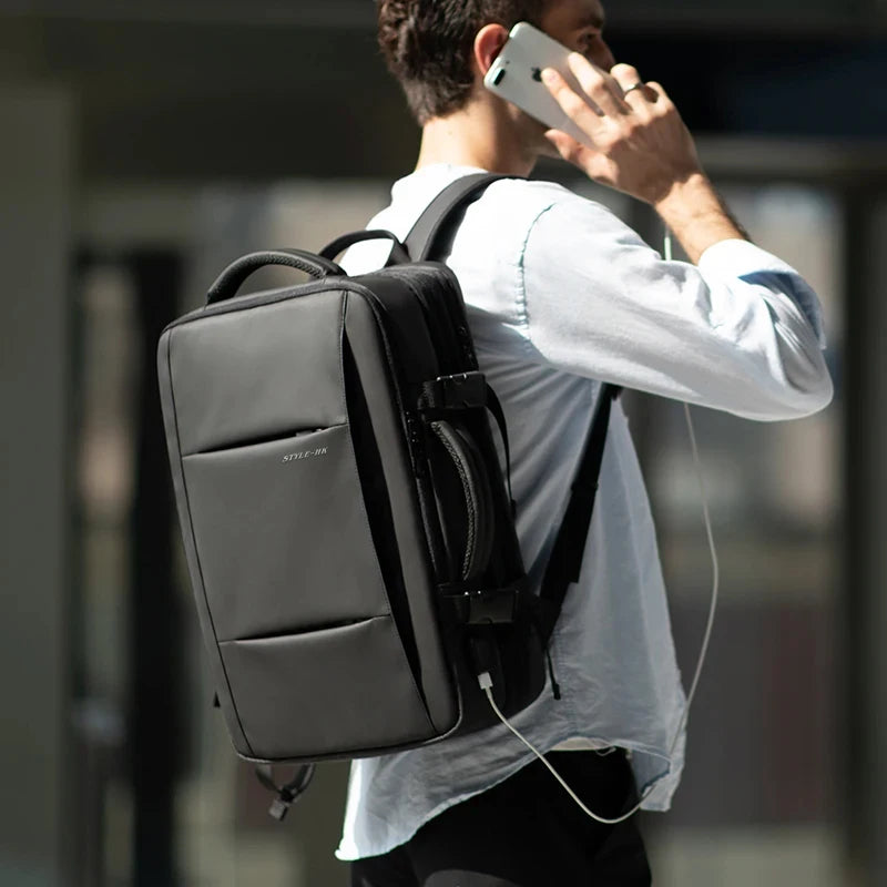 Sac à dos ordinateur imperméable USB homme avec compartiment 15.6 pouces