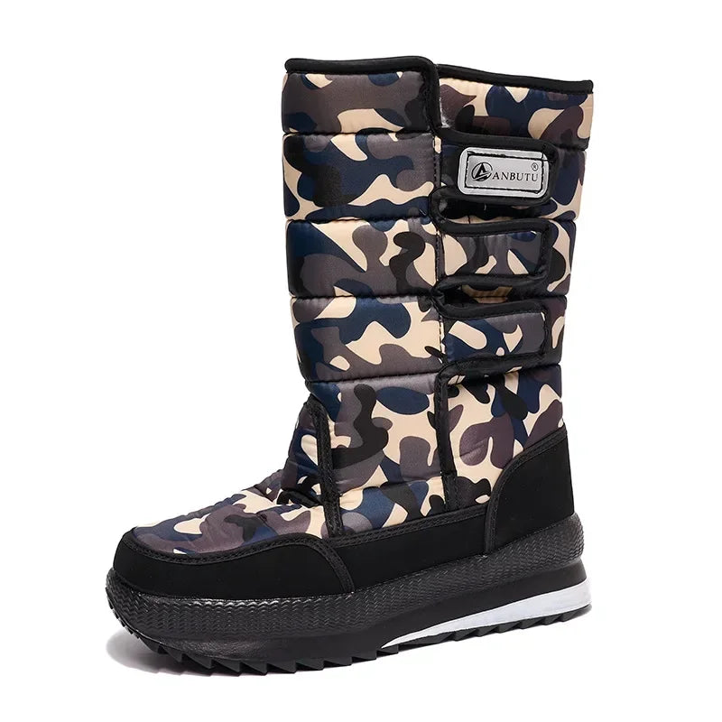 Bottes mi-hautes homme imperméables | Hiver, plateforme antidérapante