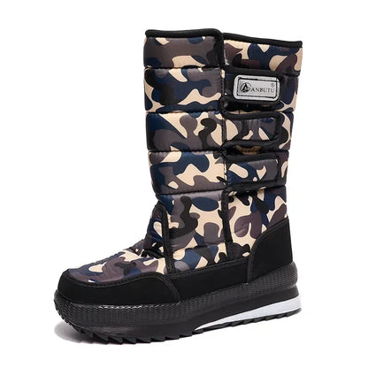Bottes mi-hautes homme imperméables | Hiver, plateforme antidérapante